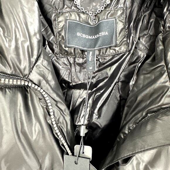 BCBGMAXAZRIA Black Long Puffer Coat Size M - Picture 5 of 10